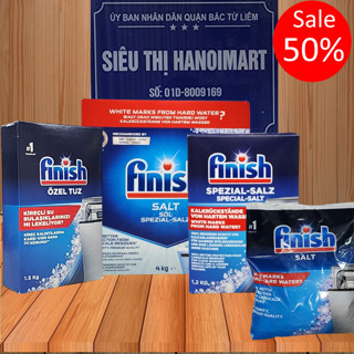 Muối rửa bát chén finish Đức EU 1.5kg 1.2kg 4kg, Muối finish cho Máy rửa bát làm mềm nước Châu Âu