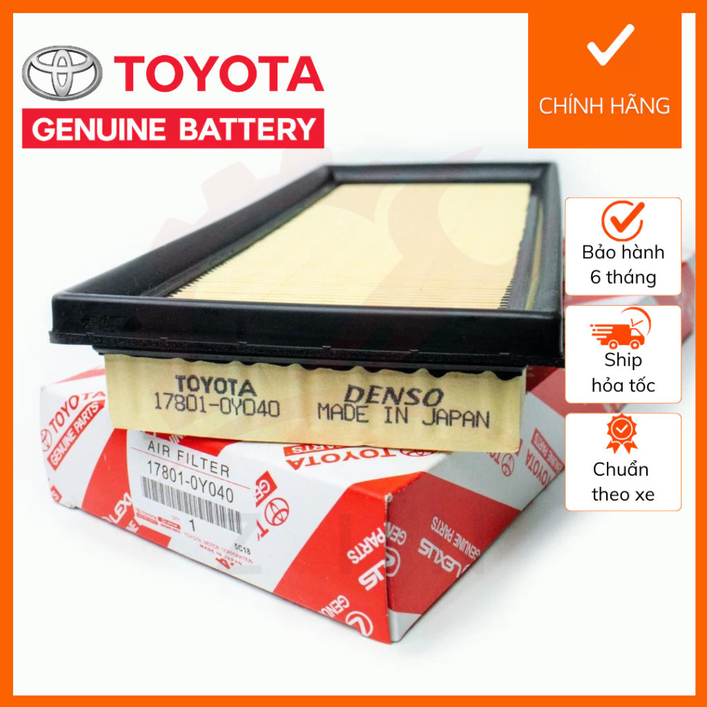 [Chính Hãng] Lọc gió động cơ ô tô Toyota Vios, Yaris, Rush 2012-2022 2023 (17801-0Y040/178010Y050/178010Y060/17801BZ150)