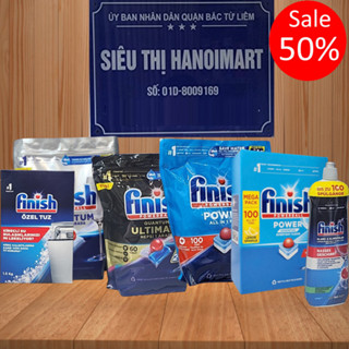 Viên rửa bát Finish all in 1 EU Đức Nhật 100 V + muối rửa chén Finish + nước làm bóng bát finish máy