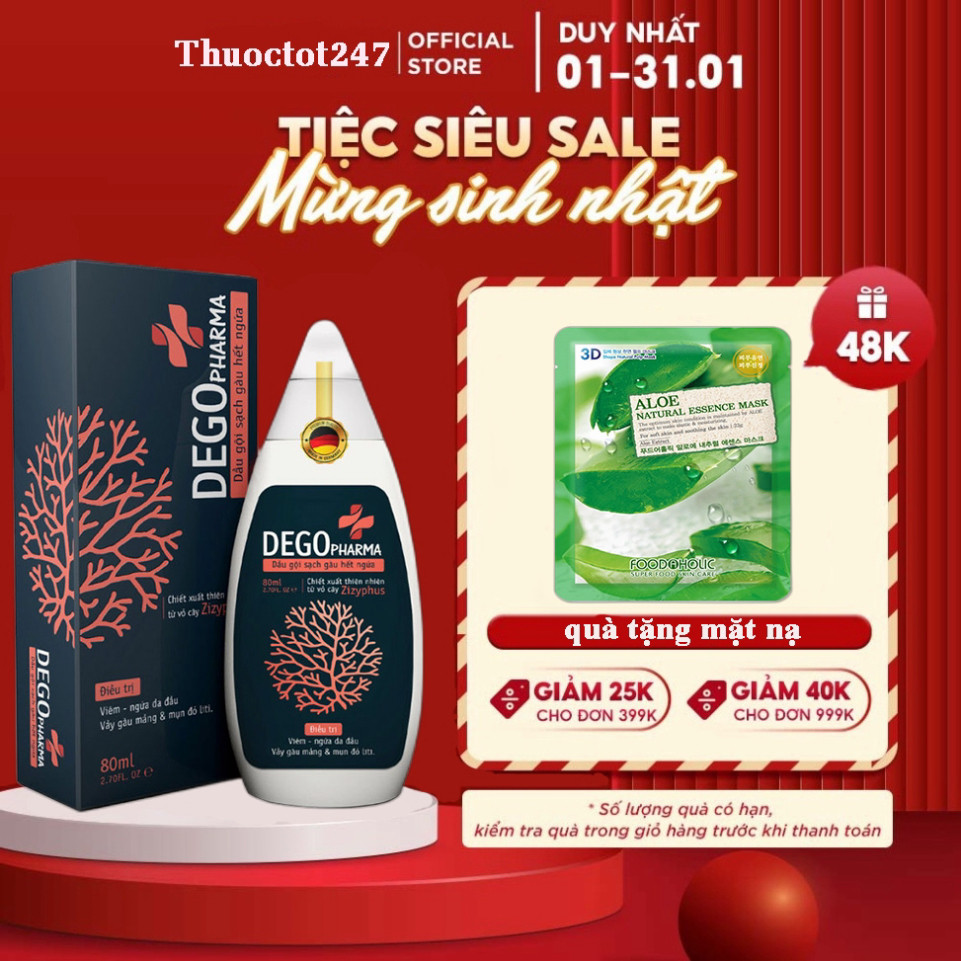DẦU GỘI DEGO PHARMA [CHÍNH HÃNG] SẠCH GẦU HẾT NGỨA DA ĐẦU - THUOCTOT247
