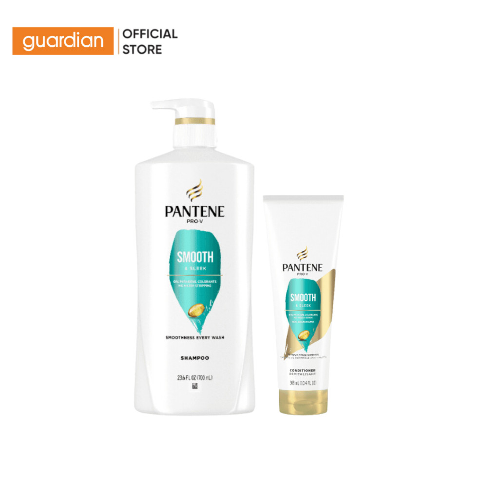 Combo Dầu Gội Pantene Smooth & Sleek 700 Ml & Dầu Xả Pantene Smooth & Sleek 308Ml