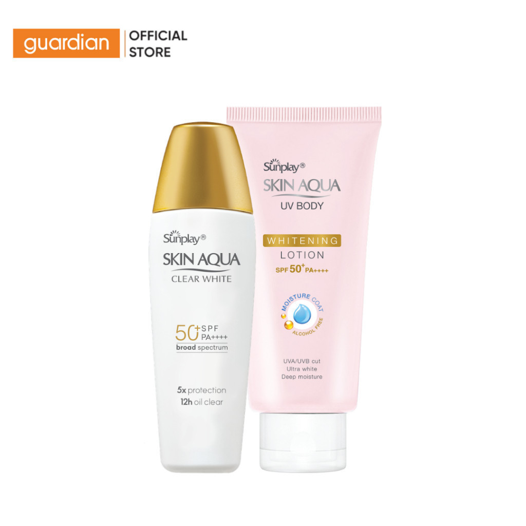 Combo Sữa Chống Nắng Sunplay Skin Aqua  SPF50 PA+++ 25gr & Lotion Chống Nắng Dưỡng Thể Skin Aqua 150