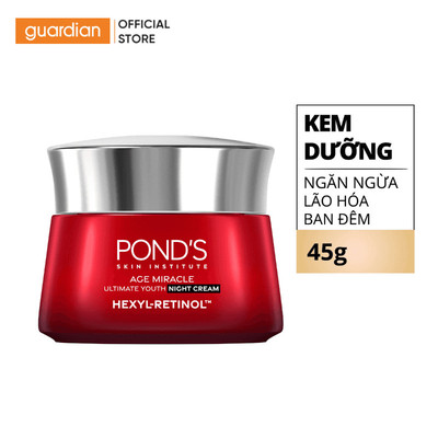 Kem Dưỡng Ban Đêm Pond'S Age Miracle Hỗ Trợ Mờ Đốm Nâu Và Nếp Nhăn Với 50X Hexyl-Retinol 45Gr
