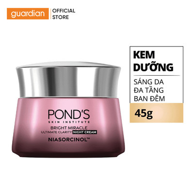 Kem Sáng Da Đa Tầng Ban Đêm Pond's Bright Miracle Hỗ Trợ Mờ Thâm Sạm Với 50X Niasorcinol 45G