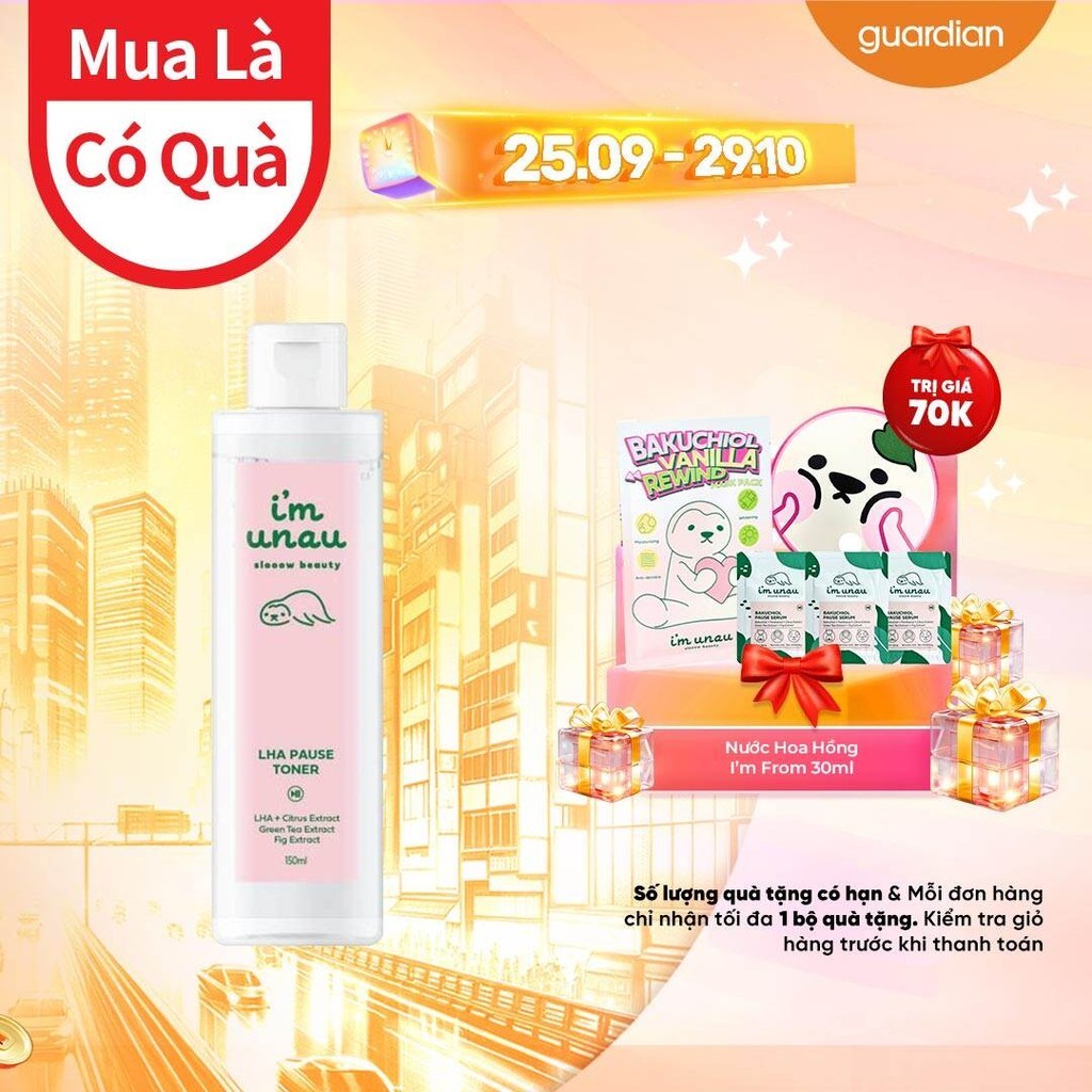Nước Hoa Hồng Dưỡng Ẩm I'm Unau Slooow Beauty Lha Pause Toner 190ml