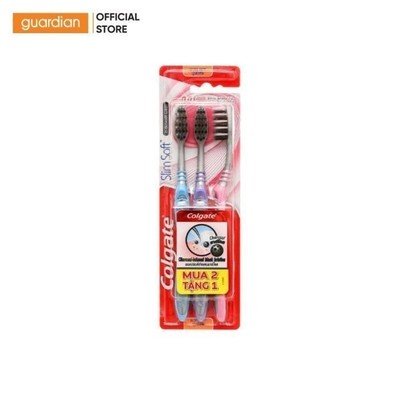 Bộ 3 Bàn Chải Đánh Răng Colgate Slimsoft In-Between Clean Charcoal