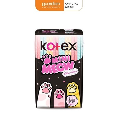 Băng Vệ Sinh Siêu Mềm Cánh 24cm Mini Meow Kotex 8 Miếng