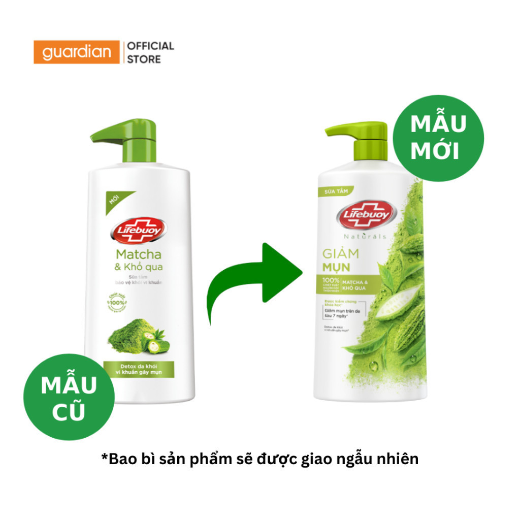 Sữa Tắm Detox Matcha & Khổ Qua Hỗ Trợ Giảm Mụn Cơ Thể Và Sạch Sâu Chai Lifebuoy Guardian 800Gr | BigBuy360 - bigbuy360.vn