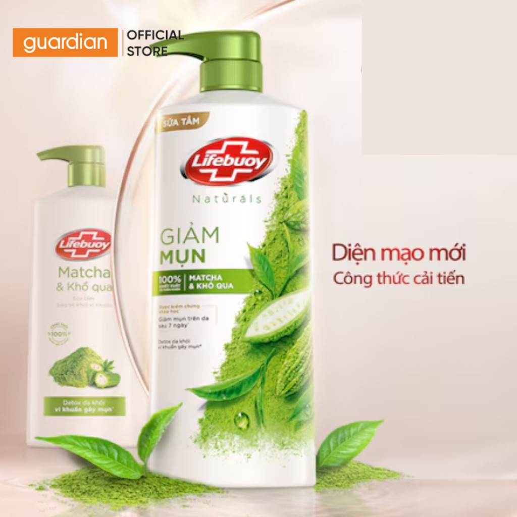 Sữa Tắm Detox Matcha & Khổ Qua Hỗ Trợ Giảm Mụn Cơ Thể Và Sạch Sâu Chai Lifebuoy Guardian 800Gr | BigBuy360 - bigbuy360.vn