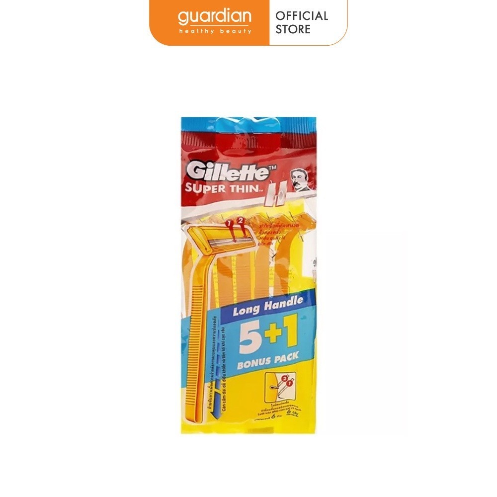 Dao Cạo Râu Gillette Super Thin - Gói 5+1 Cây
