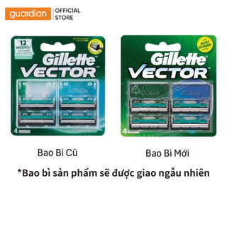 Lưỡi Dao Cạo Râu Gillette Vector - Hộp 4 Lưỡi