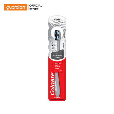 Bàn Chải Đánh Răng Colgate 360 Charcoal Spiral Với Lông Chải Xoắn Kép