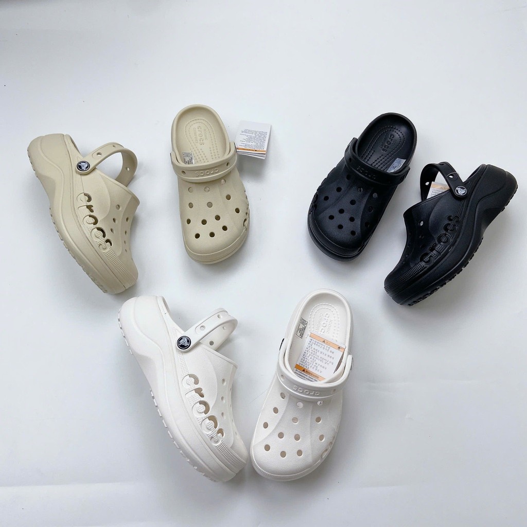 Giày Crocs Baya Platform Nữ, Dép Sục Crocs cho mẹ và bé lớn size M3-M7 (35-40) tặng kèm Jibbitz