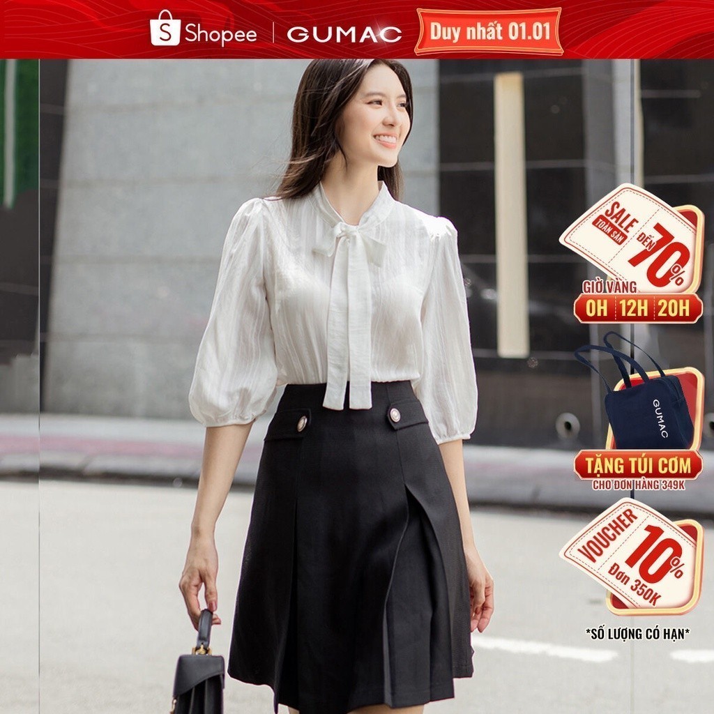 Áo kiểu cổ nơ GUMAC AD05061