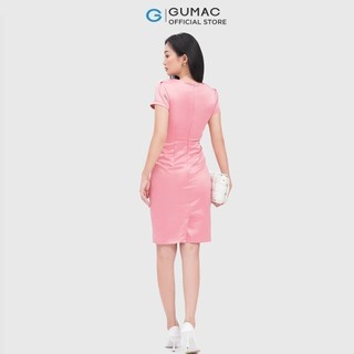 Đầm nữ cổ tim xếp ly eo thời trang GUMAC DC04034