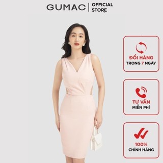 Đầm cổ V khoét eo DB12007 GUMAC