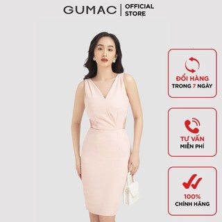 Đầm cổ V khoét eo DB12007 GUMAC