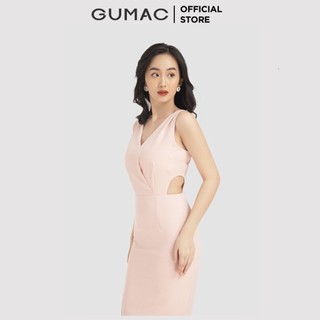 Đầm cổ V khoét eo DB12007 GUMAC