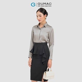 Áo sơ mi thời trang GUMAC lụa công sở cơ bản AC07028