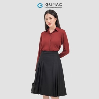 Áo sơ mi thời trang GUMAC lụa công sở cơ bản AC07028