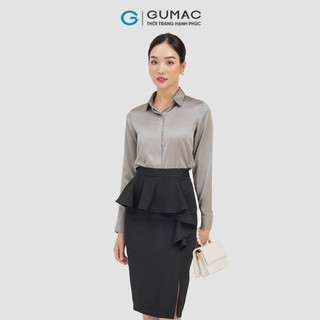 Áo sơ mi thời trang GUMAC lụa công sở cơ bản AC07028