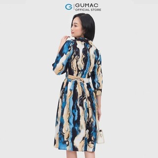 Đầm vân đá đai eo thời trang GUMAC DC04072