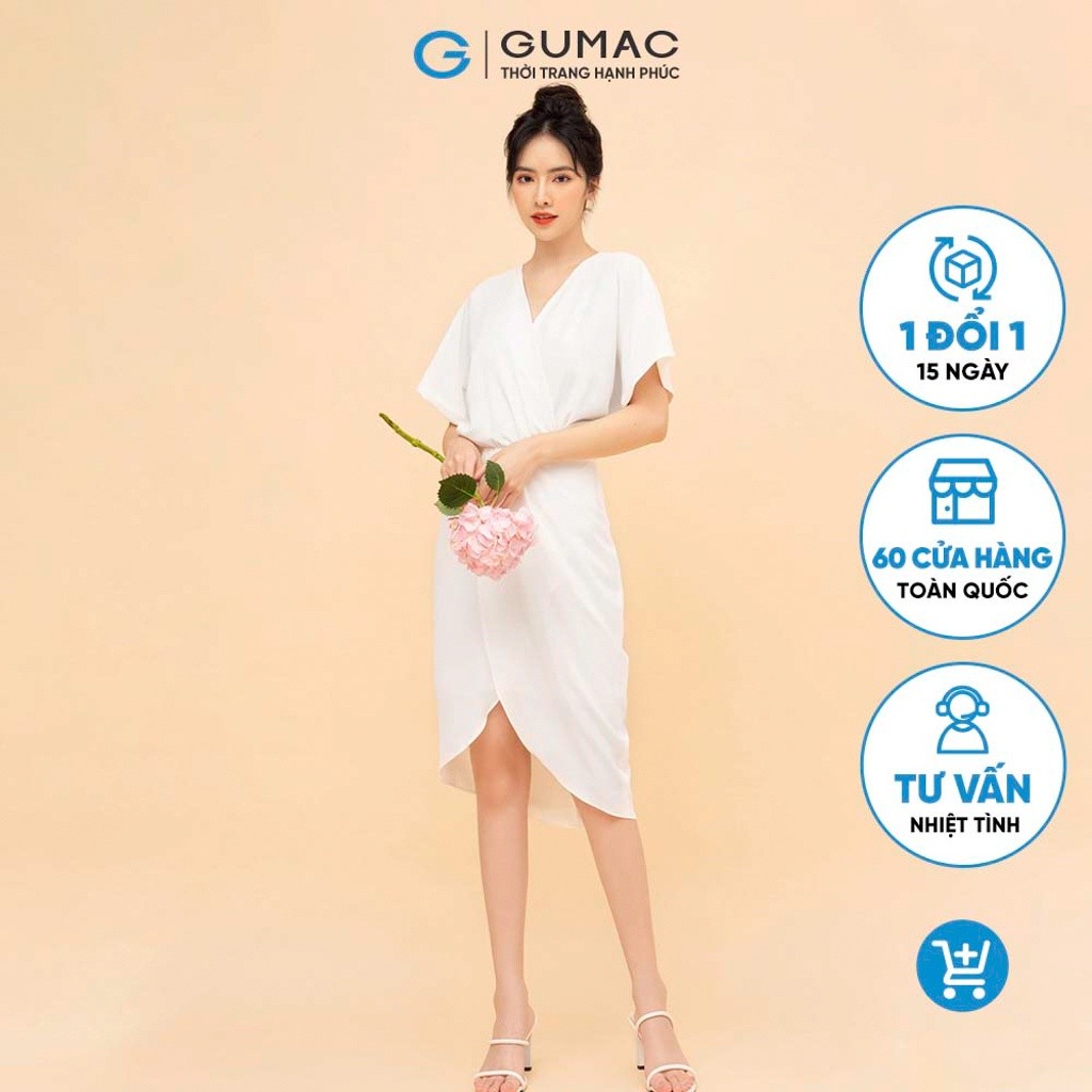 Đầm nhúm ly chéo vạt DB6201 GUMAC