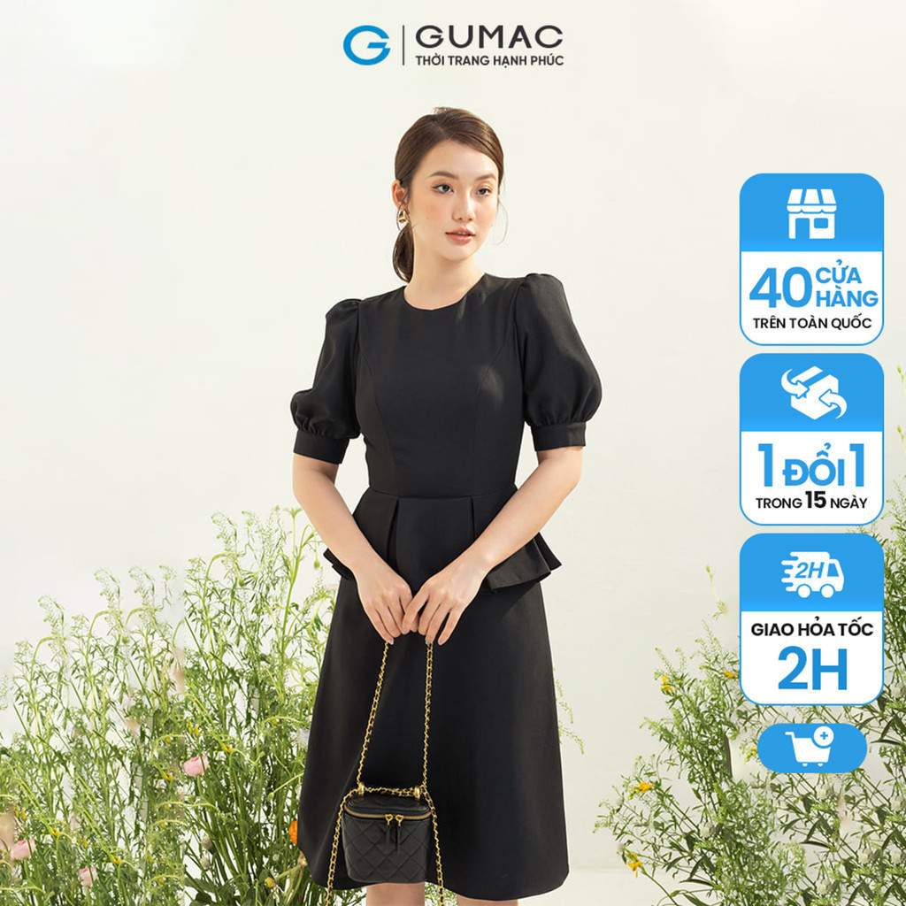 Đầm bèo phối eo thời trang GUMAC DC03064
