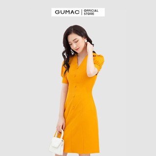 Đầm cổ V phối nút DB927 GUMAC
