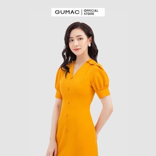 Đầm cổ V phối nút DB927 GUMAC