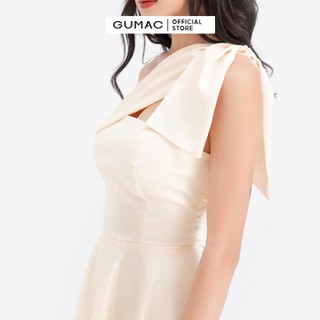 Đầm xòe dây chéo nơ GUMAC DB687