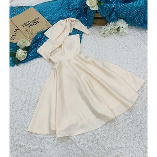 Đầm xòe dây chéo nơ GUMAC DB687