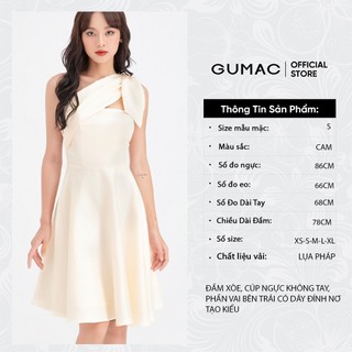 Đầm xòe dây chéo nơ GUMAC DB687