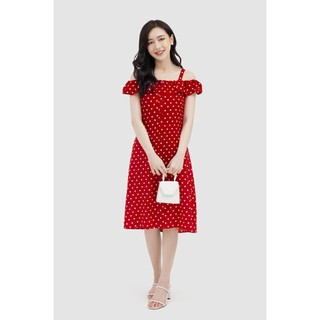 Đầm xòe dây vai GUMAC DB3250