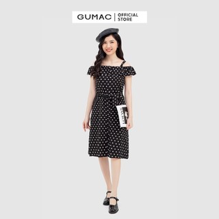 Đầm xòe dây vai GUMAC DB3250