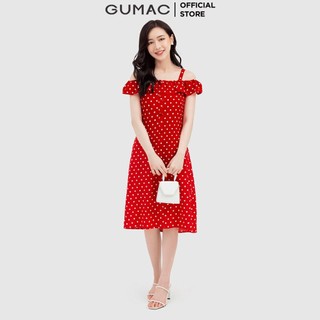 Đầm xòe dây vai GUMAC DB3250