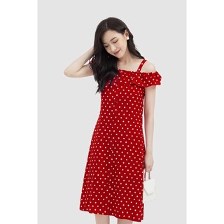 Đầm xòe dây vai GUMAC DB3250