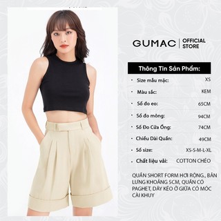Quần short xếp ly GUMAC QB679