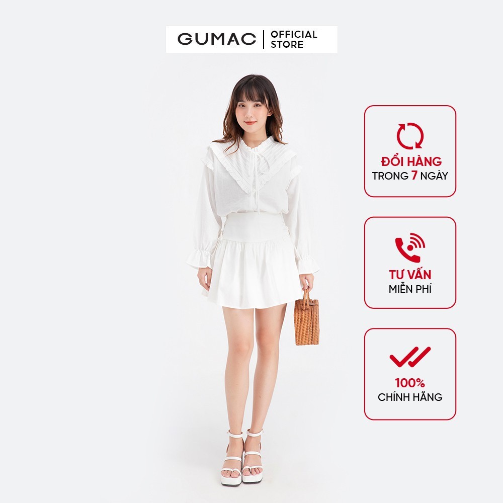Áo sơ mi xếp ly ngực GUMAC AB638