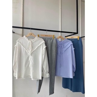 Áo sơ mi xếp ly ngực GUMAC AB638