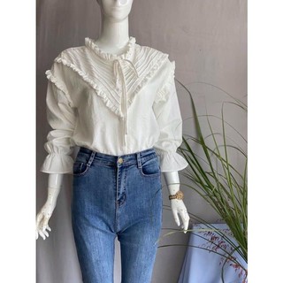 Áo sơ mi xếp ly ngực GUMAC AB638