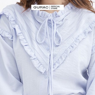 Áo sơ mi xếp ly ngực GUMAC AB638