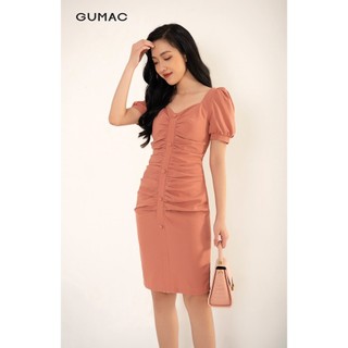 Đầm body nữ phối nút GUMAC DB3208