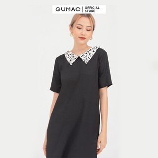 Đầm suông nữ phối cổ GUMAC DB757