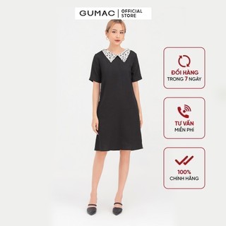 Đầm suông nữ phối cổ GUMAC DB757