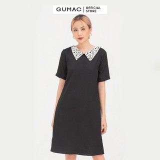 Đầm suông nữ phối cổ GUMAC DB757