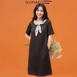 Đầm suông nữ phối cổ GUMAC DB757