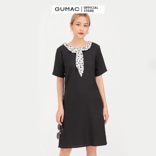 Đầm suông nữ phối cổ GUMAC DB757