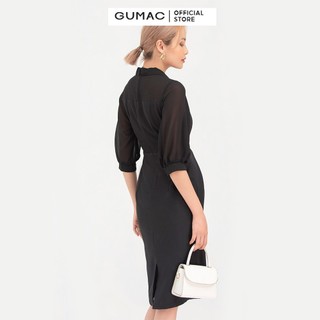 Đầm nữ xếp ly eo công sở GUMAC DB764