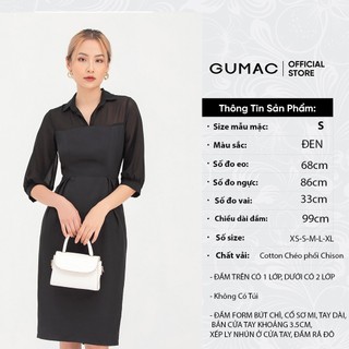 Đầm nữ xếp ly eo công sở GUMAC DB764